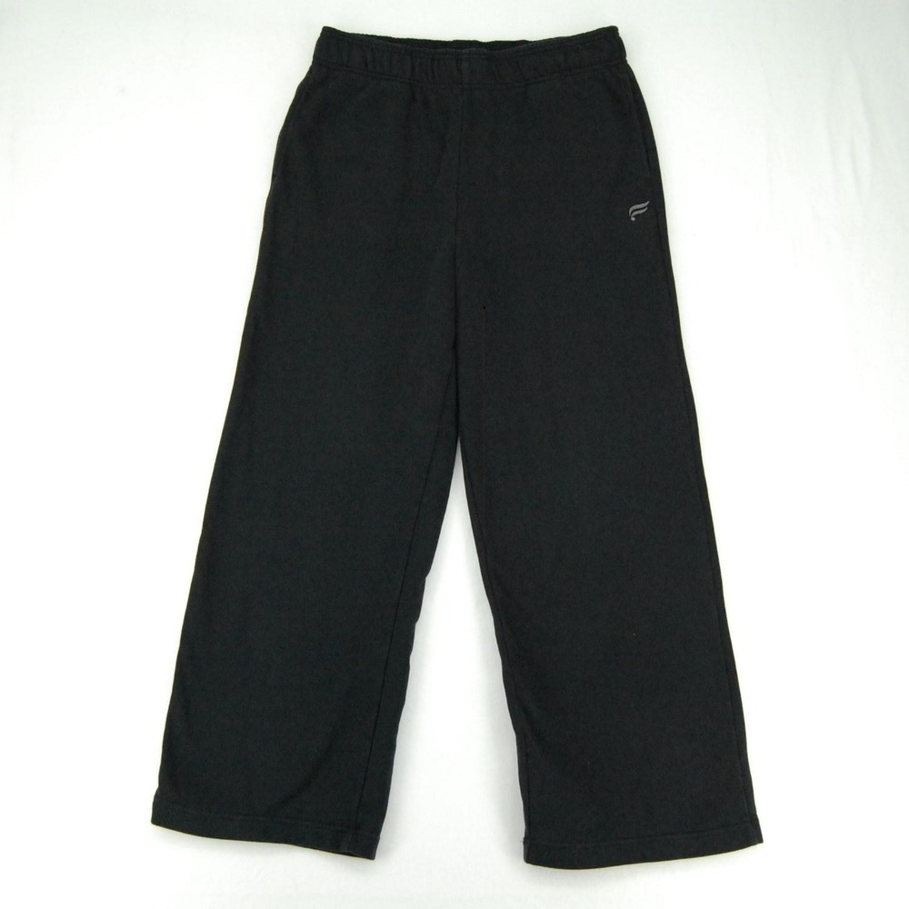 Fabletics Year Round Terry Wide Leg Sweatpants Black Womens Size M Short